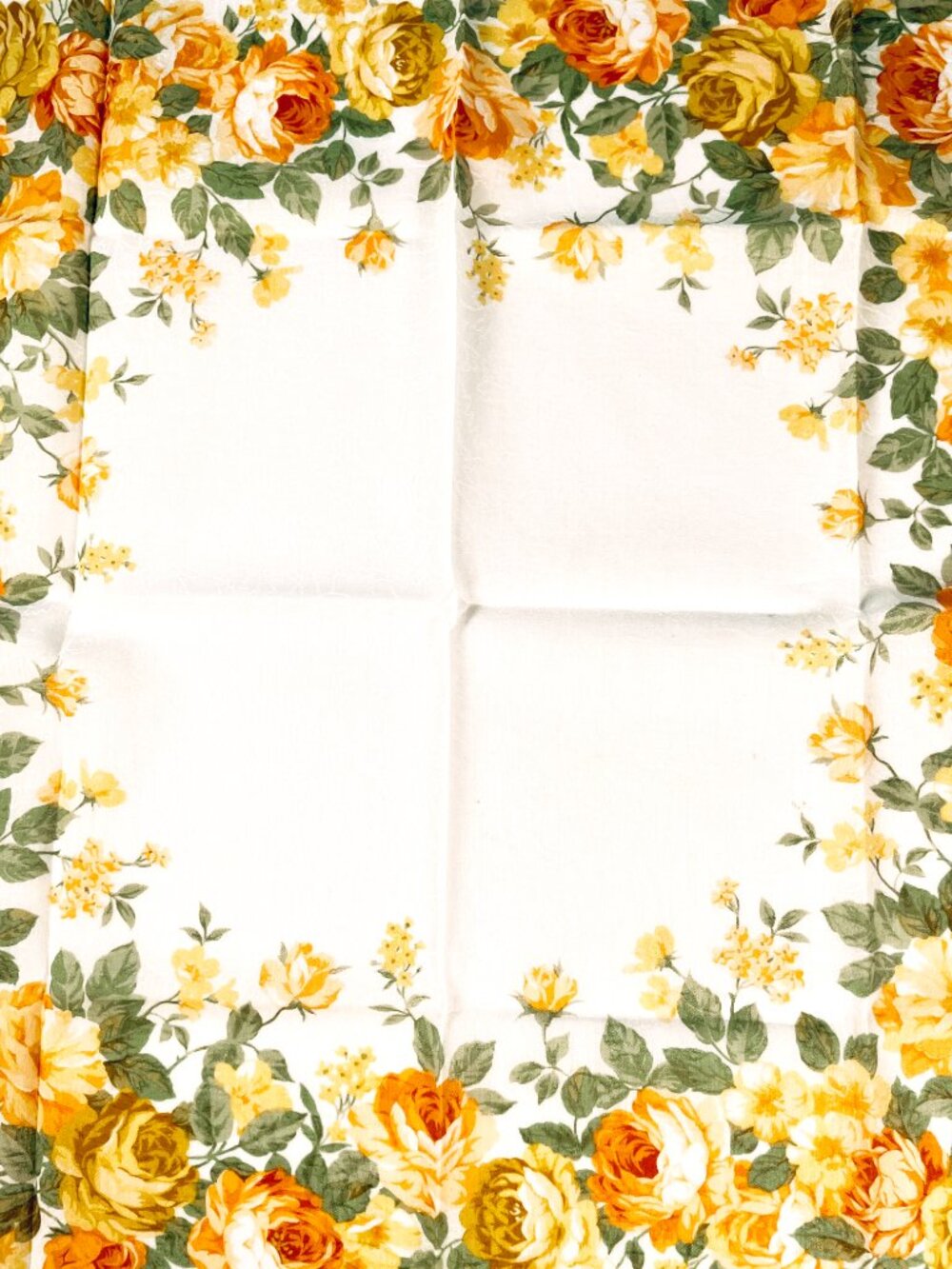 Vintage Yves Saint Laurent Cotton Floral Scarf – Rolled Hem - Picture 4 of 9